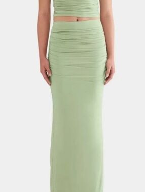 Venroy Draped Jersey Maxi Skirt in Mint Green | Soft Jersey Fabric , size medium